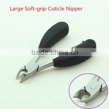 Large Black Color Soft-grip Handle Stainless Steel Cuticle Nipper