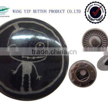 14mm black metal press for snap button
