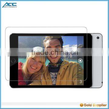 2015 HOT!newest tablet 9H anti fingerprint clear gold tempered glass screen protector for ipad mini 4