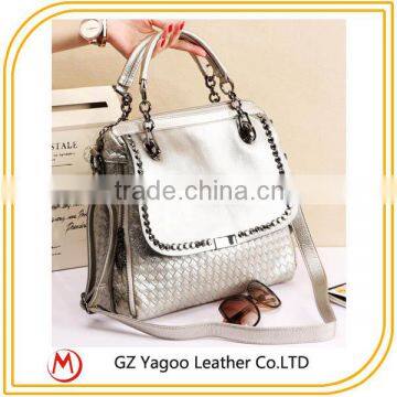 2016 latest style Europe and the United States fashion brand leather bag ms single shoulder messenger bag woven trendy handbag