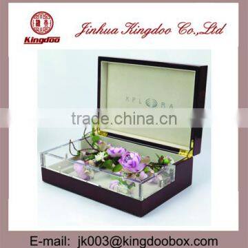 Jinhua Supplier Handmade Luxurious Wooden Jewelry Box With Clear Lid photo-2