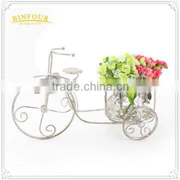 Metal White Round Holder Gardening Flower Pot photo-5