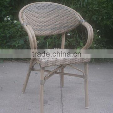 outdoor aluminium french style Rattan bistro chair