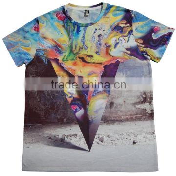 100% Polyester Half Sleeves Sublimated Men T-Shirt Custom Artwork design