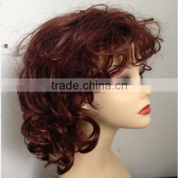 high quality red curly synthetic hair wig