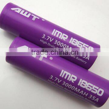 AWT 18650 35A 3000mah 18650 ecig battery vapor e cig battery vape new e-cig submod tc 50w vape bbtank vape pen