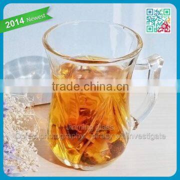 milk coffee glass tumbler machine pressed lined honey glass mug syrup glass mug tableware wholesale glass