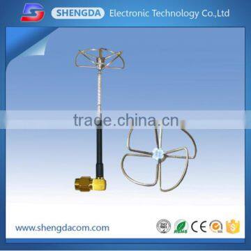 5.8g 2dbi clover leaf whip antenna for Audio Video or model accessories drone with right angled SMA-male connector