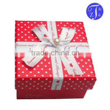 Printed satin box decorative ribbon bow