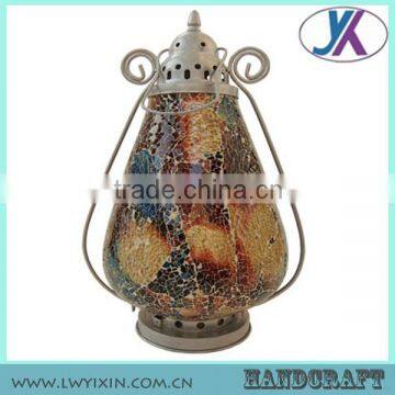 Vintage Handmade Decorative Glass Mosaic Hanging Glass Lantern photo-6