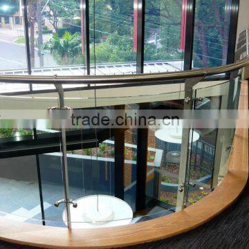 12mm curved tempered glass deck railing