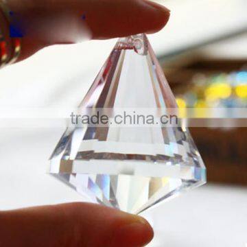 Machine cut crystal diamond light pendants