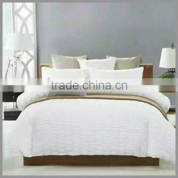 NEW design Seersucker white cotton bedding set,duvet covers/pillow cover/bed sheets