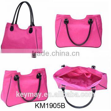 China Supplier Designer Polyester Hot Red Weekend Handbags