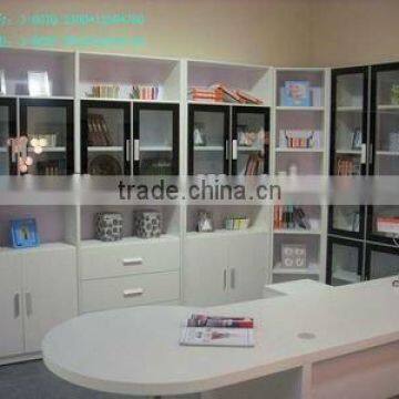 White melamine bookcase set