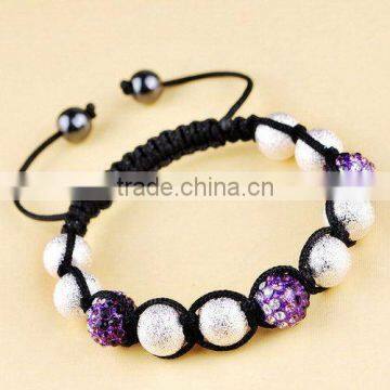 2012 Silver ball bracelet/cheap disco ball shamballa bracelet