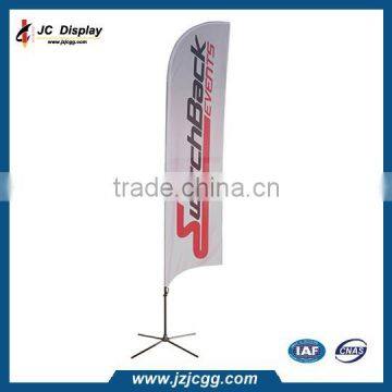 Digital Printing Custom Beach Flags Strong Style With 4 Leg Cross Base