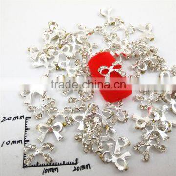 2015 rhinestone bow tie 3d handmade nail art designs finger nail charms accessories