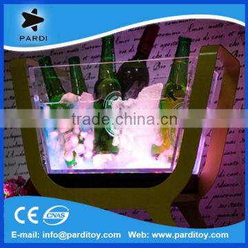 2016 customize rechargeable acrylic led illuminated ice bucket
