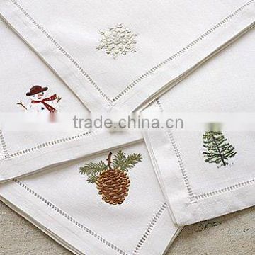 christmas embroidery napkin