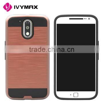 IVYMAX Top quality mobile phone accessories hard brushed metal PC armor case for MOT G4                        
                                                                                Supplier's Choice