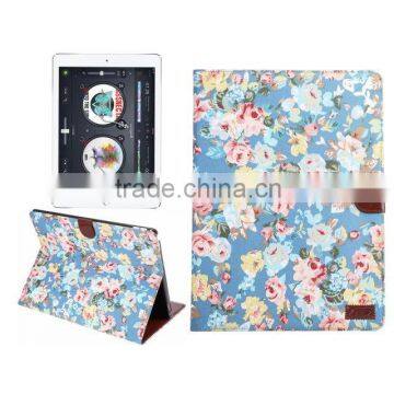 New arrival factory price flower pattern fabric filp case for ipad pro