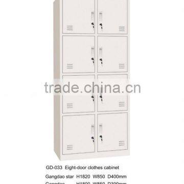 bedroom furniture metal clothes cabinet with eight doors