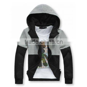 plus size zipper mens hoodie custom service printing and embroidery