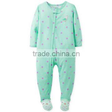 Wholesale Casual Kids Clothing Baby Girls Dot Print 100% Cotton Coverall Romper