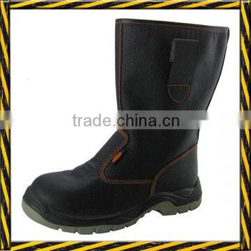 Action leather PU sole safety high boots for men