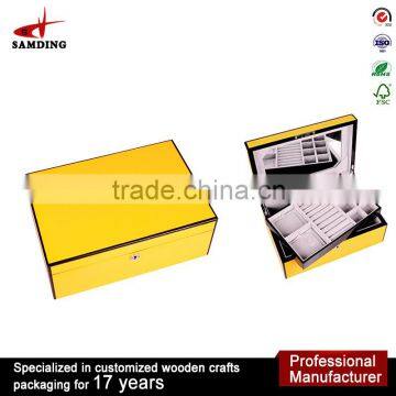 Fashion Wooden Antique Jewelry Box With Metal Lock and Mirror Jewelry Display Cases for Sale photo-4
