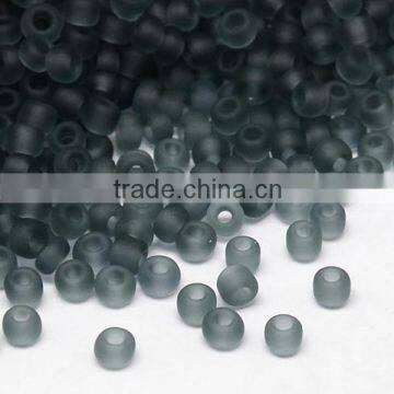 6/0 Frosted Transparent Glass Seed Beads, Loose Micro Beads(SEED-A016-6-M26)