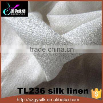 hot sale white silk linen blend fabric for digital print