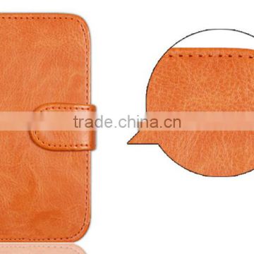 Hot selling high class PU leather phone case with stand in Dongguan