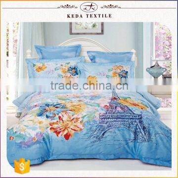 2016 China supplier manufacturing textile reactive printed 205TC 100% cotton bedsheet wholesale custom bedding set
