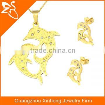 Women Jewelry Set In Latest Design With Different Colors Dolphins Stainless Steel Necklace And Jewelry Sets photo-2