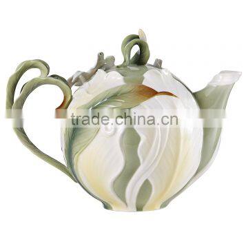 Porcelain Ginger Lily Teapot With Hand-painting photo-2