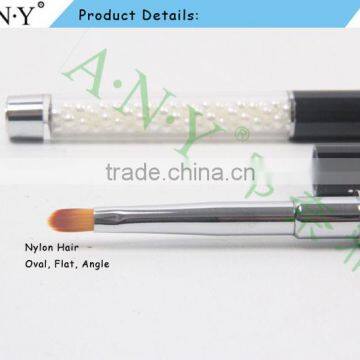 ANY High Quality Pearl Handle Nail Art Nail Polish Brush Oval Shape photo-3