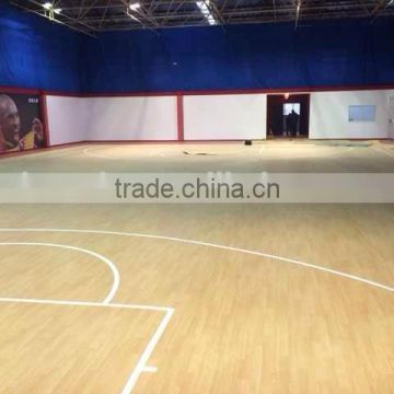 anti-slip wood pattern pvc basketball hall floor