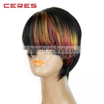 100% indian remy human hair wigs short indian women hair wigs with full bangs