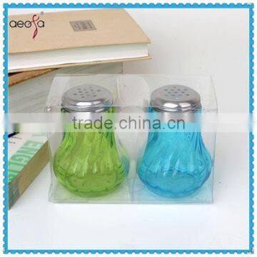 colored glass salt and pepper shaker salt pepper bottle