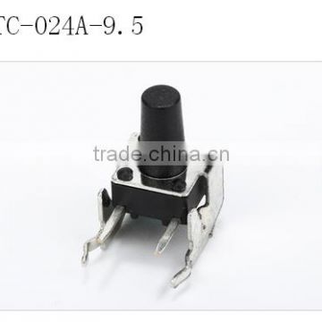 250V hot selling 6*6*9.5mm black push button tact switch with stand