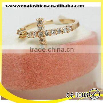 cross diamonds korea simple design finger rings