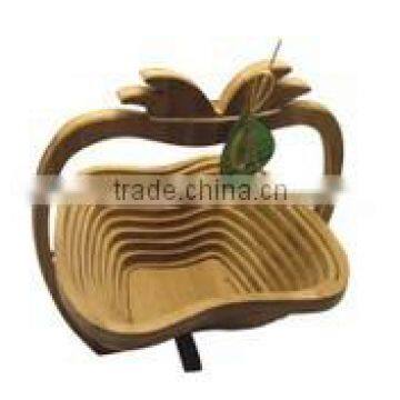 Hot selling new design natural bamboo fruit basket with handle wholesale