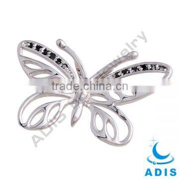 Wholesale Charm Butterfly Brass Pendant Jewelry With Zircon