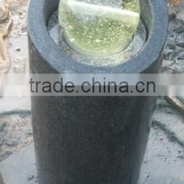 grey granite pillar water fountain