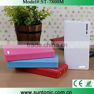 Wholesale 18650 battery power bank 7800mah with dual USB ports