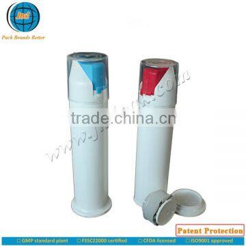 Good quality airless pump toothpaste dispenser package by GMP standard plant with super offset printing and Patent Protection