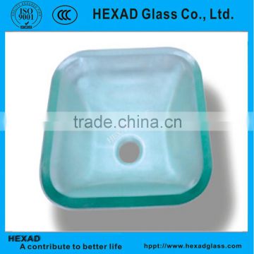 Hexad Tempered Glass Wash Basin for Bathroom Decoration