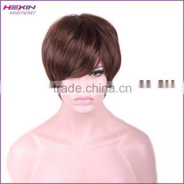 Trendy Brown Short Straight Women's Hair Wigs In Wig Factory Under $5